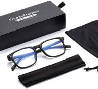 freezeframes blue light-blocking glasses for tablets, reading, gaming, computers, tvs, phones - anti-eyestrain filter, uv glare reduction, headache relief - tr90 frame logo