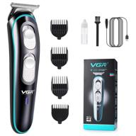 professional hair clippers for men - electric rechargeable beard trimmer and cordless hair cutting kit, low noise shaver for male baby kids and adult daily travel use, with guide combs, brush, usb cord (blue) logo