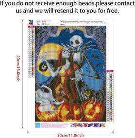 img 3 attached to 🎃 KISSBUTY Jack Skellington Diamond Painting Kit - 2 Pack 5D Full Drill Rhinestone Arts Craft for Adults and Beginners - Halloween Skull Jack DIY Home Decor - Large Size: 15.8 X 11.8 Inch