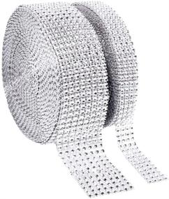 img 4 attached to 2 Rolls Silver Acrylic Rhinestone Diamond Ribbon - 8 Rows, 10 Yards & 4 Rows, 10 Yards - Ideal for Wedding Cakes, Birthday Decor, Baby Shower Events, Party Supplies, Arts and Crafts Projects