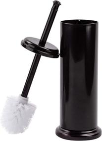 img 4 attached to Maya Discreet Toilet Brush and Metal Canister Holder: Built-in Splash Guard, Tapered Head, Compact & Elegant Design - Ideal for Small Bathrooms, Matches Bath Accessories - Bronze Finish