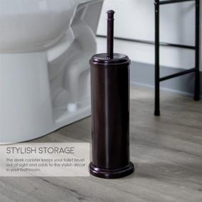 img 3 attached to Maya Discreet Toilet Brush and Metal Canister Holder: Built-in Splash Guard, Tapered Head, Compact & Elegant Design - Ideal for Small Bathrooms, Matches Bath Accessories - Bronze Finish