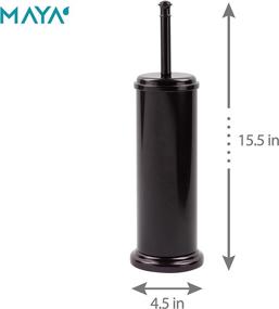 img 1 attached to Maya Discreet Toilet Brush and Metal Canister Holder: Built-in Splash Guard, Tapered Head, Compact & Elegant Design - Ideal for Small Bathrooms, Matches Bath Accessories - Bronze Finish