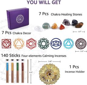 img 3 attached to 🌈 Enhance Spiritual Well-being with Soulnioi Incense Chakra Crystals Kit: 140 Incense Sticks, Chakra Stones, and Decor. Perfect for Chakra Healing Beginners and Beautiful Home Decor Ornaments!