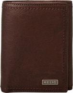 brown trifold wallet for men - relic men's accessories logo