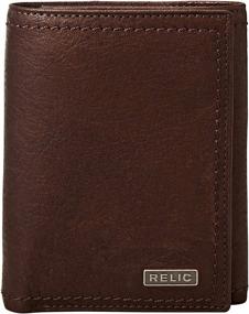 img 4 attached to Brown Trifold Wallet for Men - Relic Men's Accessories