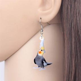 img 3 attached to 🦜 NEWEI Acrylic Parrot Bird Dangle Earrings for Women, Girls, Ladies - Fashion Animal Jewelry, Novelty Charm, Unique Gift