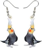 🦜 newei acrylic parrot bird dangle earrings for women, girls, ladies - fashion animal jewelry, novelty charm, unique gift logo