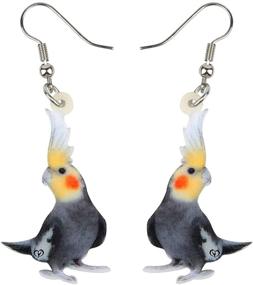 img 4 attached to 🦜 NEWEI Acrylic Parrot Bird Dangle Earrings for Women, Girls, Ladies - Fashion Animal Jewelry, Novelty Charm, Unique Gift