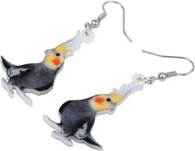 img 2 attached to 🦜 NEWEI Acrylic Parrot Bird Dangle Earrings for Women, Girls, Ladies - Fashion Animal Jewelry, Novelty Charm, Unique Gift