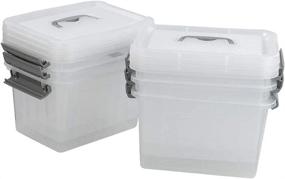 img 4 attached to 📦 Joyeen Clear Plastic Bins with Lids, 6 Liter Storage Boxes Set of 6 - Organize with Ease!