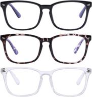 👓 ultimate unisex blue light blocking glasses for eye strain - stay focused and comfortable with gaming and computer glasses (3pc-leopard-black-white) логотип