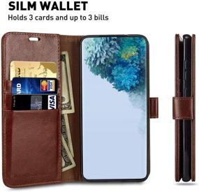 img 2 attached to 📱 MONASAY Wallet Case for Samsung Galaxy S20 FE 5G (6.5 inch) – Flip Folio Leather Cell Phone Cover with Credit Card Holder and Included Glass Screen Protector