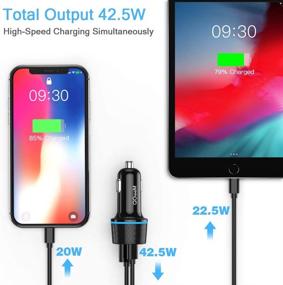 img 3 attached to 🔌 QGeeM 42.5W USB C Car Charger - Power Delivery & Quick Charge 3.0 - 2 Port Fast Charging Compatible with iPhone12/11 Pro/Max/XR/XS/8, iPad Pro/Air, Galaxy S21/10/9