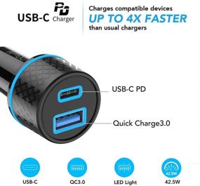 img 2 attached to 🔌 QGeeM 42.5W USB C Car Charger - Power Delivery & Quick Charge 3.0 - 2 Port Fast Charging Compatible with iPhone12/11 Pro/Max/XR/XS/8, iPad Pro/Air, Galaxy S21/10/9
