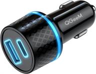 🔌 qgeem 42.5w usb c car charger - power delivery & quick charge 3.0 - 2 port fast charging compatible with iphone12/11 pro/max/xr/xs/8, ipad pro/air, galaxy s21/10/9 logo