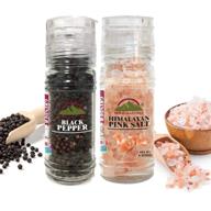 🧂 himalayan chef pink salt & black pepper grinder, 2-pack for enhanced seo logo