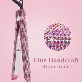 img 2 attached to 💎 DORISILK Titanium Flat Iron Rhinestone Straightening Iron - Professional Hair Straightener and Curler, 2 in 1 Styling Tool with Salon High Heat, Crystal Diamond Rose Pink