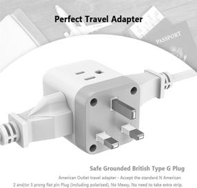 img 2 attached to 🔌 USA to UK Plug Adapter, Type G Travel Adapter for Ireland and Hong Kong, TESSAN Power Adapter with 3 American Outlets and 2 USB Ports, Universal Outlet Adaptor for British, England, Kenya, Dubai, Irish, and Scotland