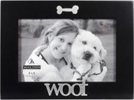 🖼️ malden international designs black wooden expression picture frame, woof, 4x6, black логотип