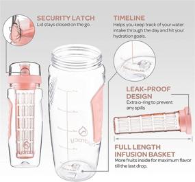 img 3 attached to 🍓 Hydracy Fruit Infuser Water Bottle - 32 oz Sports Bottle with Time Marker & Full Length Infusion Rod - Rose Gold: Stay Hydrated and Refreshed with 27 Delicious Fruit Infused Water Recipes eBook Gift