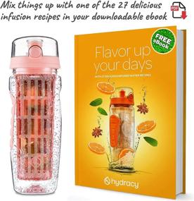 img 1 attached to 🍓 Hydracy Fruit Infuser Water Bottle - 32 oz Sports Bottle with Time Marker & Full Length Infusion Rod - Rose Gold: Stay Hydrated and Refreshed with 27 Delicious Fruit Infused Water Recipes eBook Gift