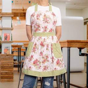 img 1 attached to NEOVIVA Women's Vintage Kitchen Apron with 👩 Pockets: Cute Funny Cooking Apron for Baking & BBQ