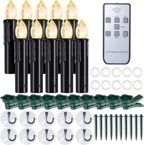 img 4 attached to 🕯️ 10 Pack of PChero Large Battery Operated Taper Candles - Remote Timer, Dripless Warm White LED Flameless Tapered Candlesticks for Church Wedding Party Decorations