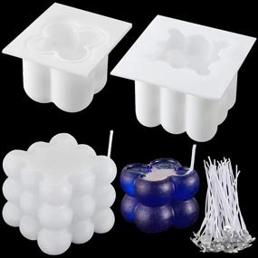 img 4 attached to 🕯️ Versatile 3D Soy Candle Silicone Molds with 50 Candle Wicks for DIY Crafts & Handmade Soap Ornament Making