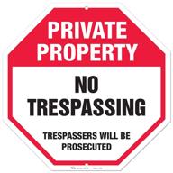 🚫 providing security: trespassing property? treespassers prosecudet aluminum delivers! logo