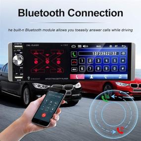 img 2 attached to 🚗 Touchscreen Single Din Car Stereo 4.1 Inch Multimedia Player with Bluetooth, AM FM RDS Radio Receiver, Rear Microphone Input, USB SD AUX Input + Rear View Camera & Steering Wheel Control