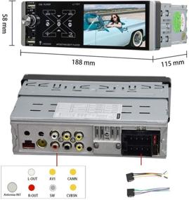 img 3 attached to 🚗 Touchscreen Single Din Car Stereo 4.1 Inch Multimedia Player with Bluetooth, AM FM RDS Radio Receiver, Rear Microphone Input, USB SD AUX Input + Rear View Camera & Steering Wheel Control