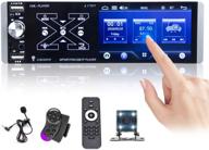 🚗 touchscreen single din car stereo 4.1 inch multimedia player with bluetooth, am fm rds radio receiver, rear microphone input, usb sd aux input + rear view camera & steering wheel control logo