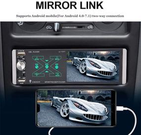 img 1 attached to 🚗 Touchscreen Single Din Car Stereo 4.1 Inch Multimedia Player with Bluetooth, AM FM RDS Radio Receiver, Rear Microphone Input, USB SD AUX Input + Rear View Camera & Steering Wheel Control