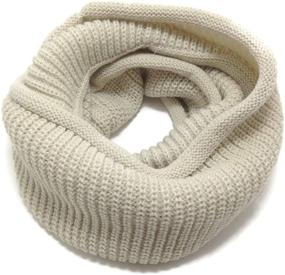 img 4 attached to Fashionable HappyTree Knitted Winter Infinity Accessories: Elevate Your Style with Girls' Fashion Scarves
