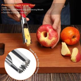 img 2 attached to 🍏 High-Quality Stainless Steel Apple Slicer Corer Cutter Divider with Sharp Blade & Superior Grip, Jalapeno Pepper Corer Tool - Enhanced Blade Pineapple Eye Remover and Herb Stripper Set