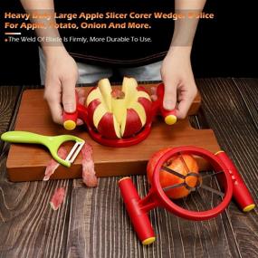 img 3 attached to 🍏 High-Quality Stainless Steel Apple Slicer Corer Cutter Divider with Sharp Blade & Superior Grip, Jalapeno Pepper Corer Tool - Enhanced Blade Pineapple Eye Remover and Herb Stripper Set