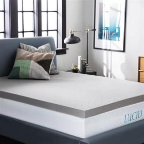 img 1 attached to Enhance Comfort with the LUCID 3 🌿 Inch Bamboo Charcoal Memory Foam Mattress Topper - Queen