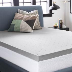img 4 attached to Enhance Comfort with the LUCID 3 🌿 Inch Bamboo Charcoal Memory Foam Mattress Topper - Queen