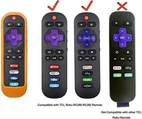 img 3 attached to 🍊 Protective Silicone Remote Cover Case for Roku RC280 RC282 - TCL TV Remote Controller - Orange