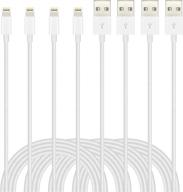 idison iphone charger lightning cable 4pack(6/6/6/6ft) fast charging cord apple mfi certified - compatible with 🔌 iphone 11 pro x xr xs max 8 plus 7 6s 5s 5c, ipad air, ipod, grey logo