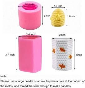 img 3 attached to 🐝 3D Bee Honeycomb Candle Molds Set with 50Pcs Low Smoke Wicks - Hexagon Beehive Silicone Molds for Beeswax Candles, Soaps, Lotion Bars, Bath Bombs (Set of 2)