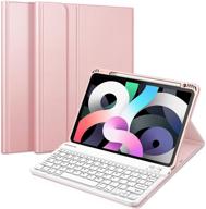 🔑 fintie keyboard case with pencil holder for ipad air 4 10.9 inch 2020 - rose gold, bluetooth keyboard detachable logo