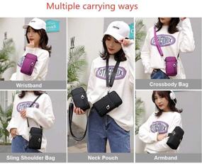 img 1 attached to Purple Cross Over Body Bag with Cellphone Purse Wallet, Shoulder Pouch, Wristlet Armband for Samsung A20, A21, A11, A50, Note 20 Ultra, S20 Ultra 5G, S20 Plus, LG V60 ThinQ, Stylo 6, 5, K51, Moto G Stylus, G7 Power