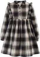 🎄 vintage girl's plaid long sleeve dress: christmas dresses for winter 5-12, made with cotton! logo