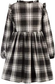 img 3 attached to 🎄 Vintage Girl's Plaid Long Sleeve Dress: Christmas Dresses for Winter 5-12, Made with Cotton!