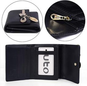 img 2 attached to Stylish UTO Small Wallet for Women: Leaf Bowknot Card Holder Organizer with Zipper Coin Purse Zoey - Fashionable PU Leather Essential!