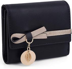 img 3 attached to Stylish UTO Small Wallet for Women: Leaf Bowknot Card Holder Organizer with Zipper Coin Purse Zoey - Fashionable PU Leather Essential!