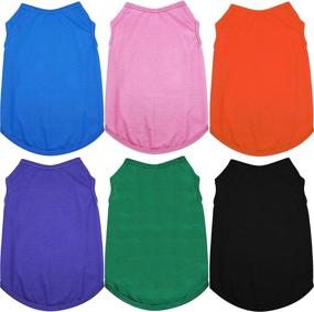 img 4 attached to 6 Pieces Dog Blank Basic Pet Vest Clothes Soft and Breathable T-Shirts for Small-Medium Dogs Cats (Blue, Black, Orange, Pink, Purple, Green, S)