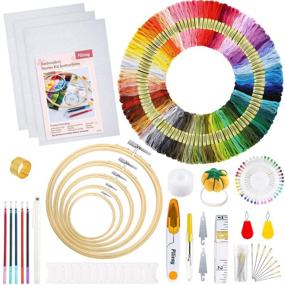 img 4 attached to Complete Embroidery Starter Kit: Pllieay - Instructions, Hoops, Threads & More!